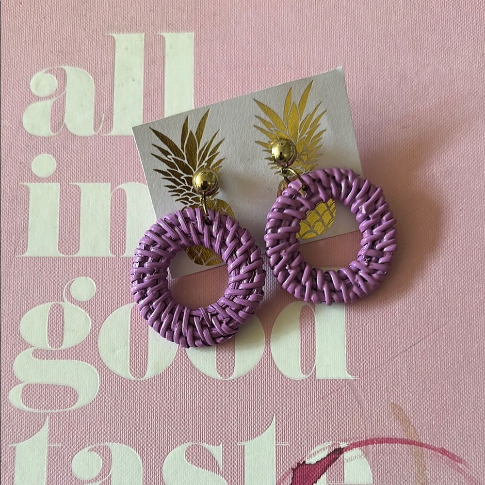 Amazon Purple Woven Hoop Earrings